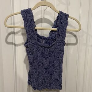 Free People Textured Purple Tank Top